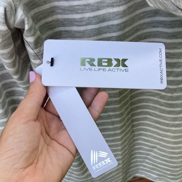 RBX Striped Gray Activewear Hooded Top - Picture 7 of 7